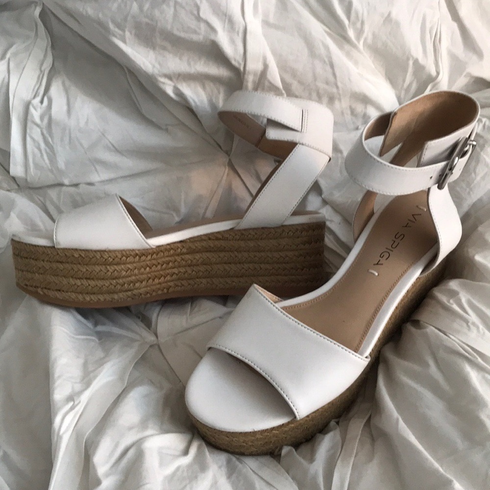 White platform sandals!